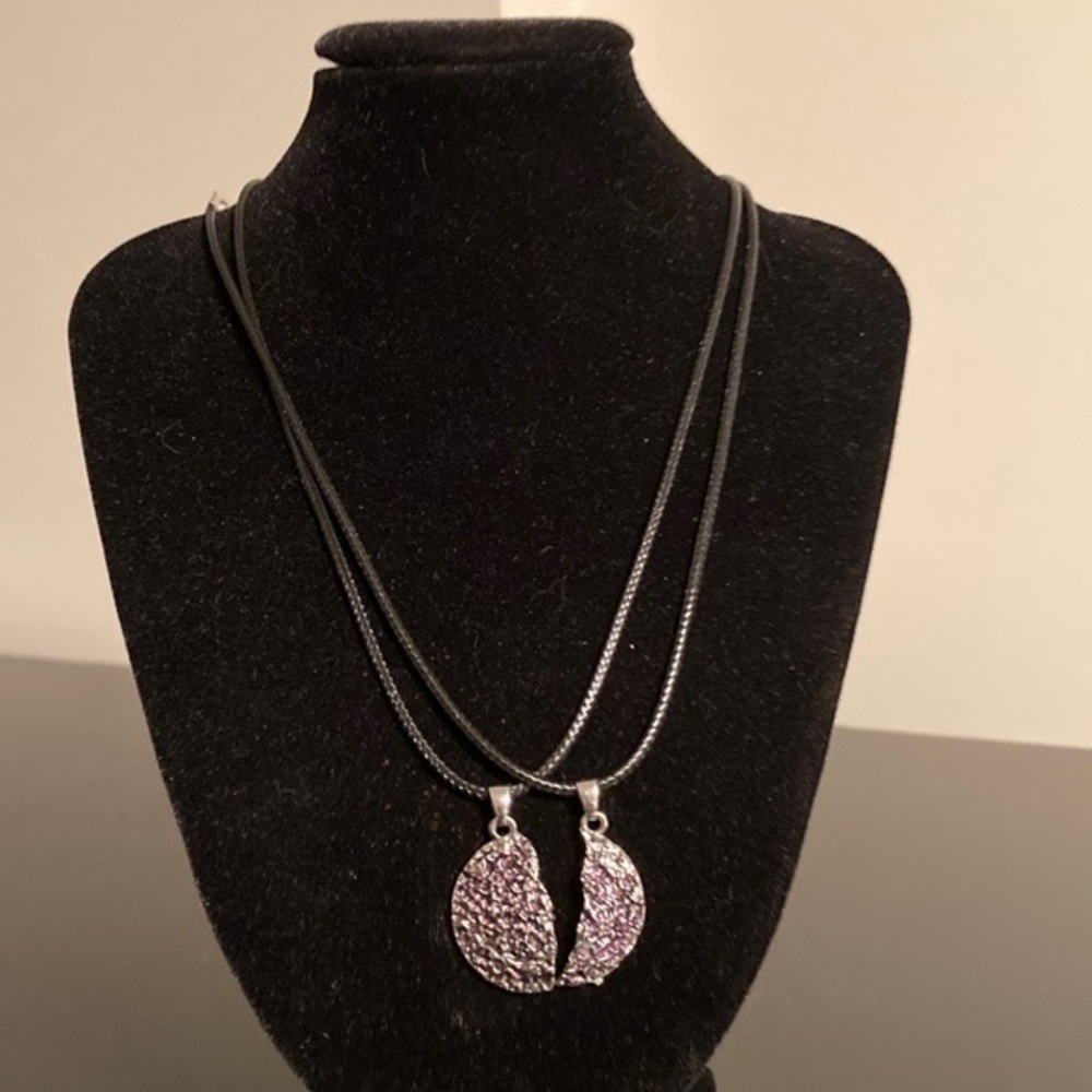 Silver and Black Pendant Necklace